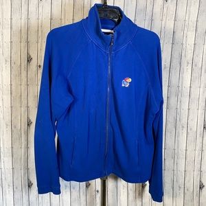 KU Jayhawks Blue Zip Up Sweatshirt Jacket Women’s Size Large Kansas University